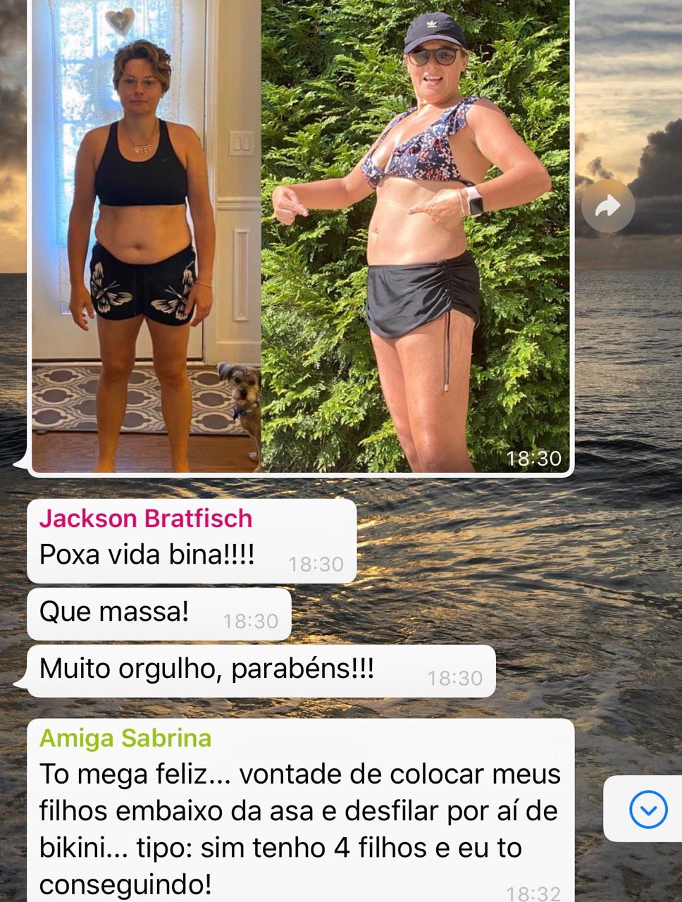 Print real de conversa com uma aluna