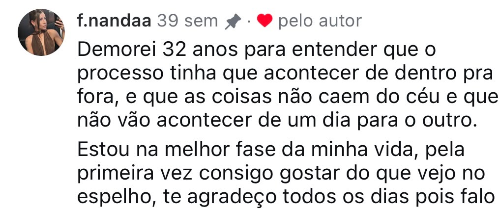 Depoimento real de uma aluna